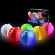 🏌️ enhance your golf game with crestgolf flashing glowing golf ball - night glow led ball for unforgettable results (mixed color, 6pcs) logo