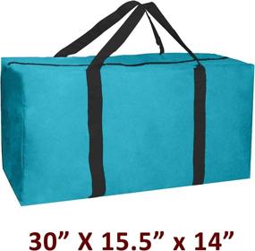 img 3 attached to 👜 Jalousie 3 Pack Extra Large Heavy Duty Storage Bags: Efficient Space Savers for Moving & Travel - Tough 600D Oxford Material (Teal-Black 3 Pack)