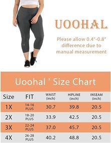 img 1 attached to 🩳 Uoohal Plus Size High Waist Yoga Pants with Pocket - Tummy Control, Running Workout Athletic Leggings for Women