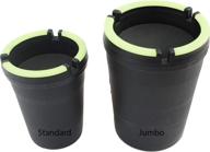 2-pack jumbo self-extinguishing cigarette ashtray - stub out cup - butt bucket - portable ashtray - black logo