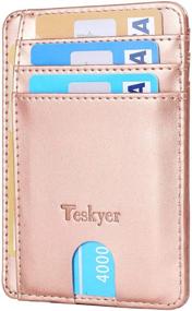 img 4 attached to 👜 Teskyer Minimalist Women's Leather Wallets with RFID Blocking - Stylish Handbags & Wallets Combo