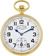 ⌚ discover timeless elegance: gotham gold tone mechanical railroad watch gwc14103g logo
