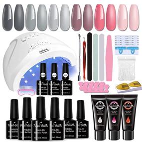 img 4 attached to 💅 NAILGIL Gel Nail Polish Kit with UV Light - Complete Set for Professional Gel Nail Manicure. Includes Nail Gel Polish, Poly Nail Gel, Base & Top Coat, Matte Top - Perfect Christmas Gift!