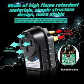 img 2 attached to HISVICON RV Surge Protector: 50 Amp, 🔌 125/250V With LED Indicator & Circuit Analyzer - AB-28