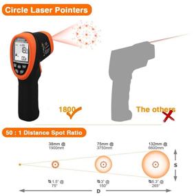 img 3 attached to 🌡️ HOLDPEAK Non-Contact Laser Infrared Thermometer, Digital Temperature Gun, -58℉ - 3272℉ (-50℃~1800℃), Ideal for HVAC, Kiln, Forge, Foundry, Casting Furnace, Industry - Enhanced SEO