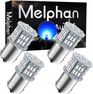 🔵 melphan-auto 1156 синяя led-лампа, 1141 1003 ba15s led, 12v-24v 54-smd 3014 чипы лампы для светодиодных окон автодомика прицепа автомобиля внутренние огни заднего фонаря парковки (4 шт) логотип