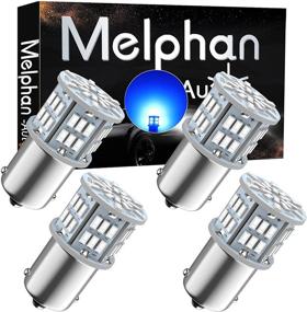 img 4 attached to 🔵 Melphan-Auto 1156 Синяя LED-лампа, 1141 1003 BA15S LED, 12V-24V 54-SMD 3014 Чипы Лампы для светодиодных окон автодомика прицепа автомобиля внутренние огни заднего фонаря парковки (4 шт)