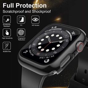 img 2 attached to 📱 Liwin 3-Pack Tempered Glass Screen Protector Cases for Apple Watch SE / Series 6 / 5 / 4 40mm, HD Hard PC Protective Cover Case for iWatch Series SE / 6 / 5 / 4 (40mm, Black/Clear/Rosegold)