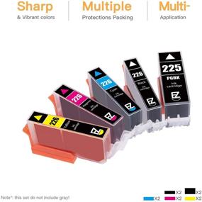 img 2 attached to 🖨️ E-Z Ink (TM) Compatible Ink Cartridge Replacement for Canon PGI-225 CLI-226 PGI225 CLI226 - PIXMA MX882 MX892 MG5320 MG6220 - 10 Pack: 2 Large Black, 2 Cyan, 2 Magenta, 2 Yellow, 2 Small Black - High-Quality Ink Solution