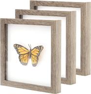 super-sturdy real wood 8x8 shadow box frame 3pk – weathered grey: display photos, bouquets, medals & more effortlessly логотип