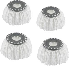 img 4 attached to 🧹 4 Pack of Hurricane Compatible 360° Spin Magic Mop Replacement Heads - Fit 6.3‘’ Standard Round Spin Mops - Microfiber, Machine Washable (White) - Inner hole 2.5'' Only