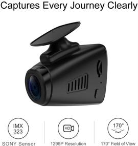 img 3 attached to AKASO V1 WiFi Dash Cam: 1296P Full HD Camera with GPS, 16GB Memory Card, Phone App & Night Vision