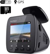 akaso v1 wifi dash cam: 1296p full hd camera with gps, 16gb memory card, phone app & night vision logo