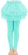 👧 auranso footless leggings pants with lace ruffle tutu skirt for little girls age 2-9 years logo