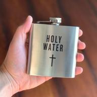 🙏 holy water, premium hip flask, 6oz stainless steel, hilarious men's religious/atheist gift for whiskey, church, and jesus enthusiasts - get one for your pastor! logo