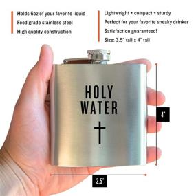 img 1 attached to 🙏 HOLY Water, Premium Hip Flask, 6oz Stainless Steel, Hilarious Men's Religious/Atheist Gift for Whiskey, Church, and Jesus Enthusiasts - Get One for Your Pastor!