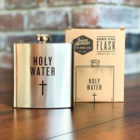 img 3 attached to 🙏 HOLY Water, Premium Hip Flask, 6oz Stainless Steel, Hilarious Men's Religious/Atheist Gift for Whiskey, Church, and Jesus Enthusiasts - Get One for Your Pastor!