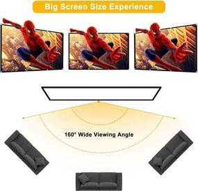 img 3 attached to 🎥 Sealegend 120-дюймовый портативный HD складной проекционный экран: идеально подходит для домашнего кинотеатра и уличного кино, соотношение сторон 16: 9, без морщин, поддержка двухсторонней проекции.