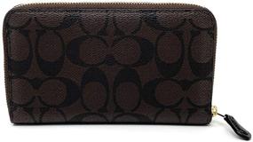 img 2 attached to 👜 Stylish Coach Medium Zip Around Wallet: Signature Canvas in Brown/Black