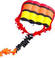 🌈 optimized fullfar rainbow kite for kids, durable nylon material - 196 inch/5m length with y-shaped fuzzy/fringed tail. ideal parafoil kite for beach and outdoor activities. логотип