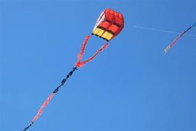 img 2 attached to 🌈 Optimized Fullfar Rainbow Kite for Kids, Durable Nylon Material - 196 inch/5m Length with Y-Shaped Fuzzy/Fringed Tail. Ideal Parafoil Kite for Beach and Outdoor Activities.