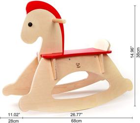 img 1 attached to Hape Rock and Ride Kid's Wooden Rocking Horse: Beige, L: 26.6, W: 11.1, H: 20.6 inch - Premium Quality for Endless Fun!