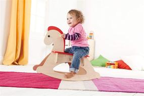 img 2 attached to Hape Rock and Ride Kid's Wooden Rocking Horse: Beige, L: 26.6, W: 11.1, H: 20.6 inch - Premium Quality for Endless Fun!