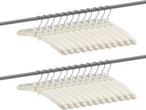 img 3 attached to 👗 24-Pack Satin Padded Hangers with Anti-Rust Swivel Hook - Ideal for Dresses, Sweaters, Suits and More (Beige)