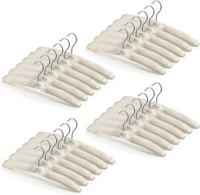 img 4 attached to 👗 24-Pack Satin Padded Hangers with Anti-Rust Swivel Hook - Ideal for Dresses, Sweaters, Suits and More (Beige)