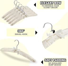 img 1 attached to 👗 24-Pack Satin Padded Hangers with Anti-Rust Swivel Hook - Ideal for Dresses, Sweaters, Suits and More (Beige)