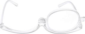 img 1 attached to 👓 2 Pack Magnifying Makeup Glasses - Eye Make Up Womens Cosmetic Reading Glasses Spectacles Flip Over Lens Folding (Clear, 1.50)