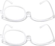 👓 2 pack magnifying makeup glasses - eye make up womens cosmetic reading glasses spectacles flip over lens folding (clear, 1.50) logo