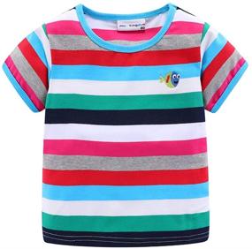 img 4 attached to 🌈 LittleSpring Little T Shirt Rainbow Cream: Stylish Girls' Clothing for Tops, Tees & Blouses