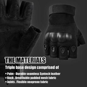 img 1 attached to 🧤 YAKADE Tactical Gloves for Outdoor Activities - Hard Knuckle, Fingerless, Half Finger, for Training, Motorcycling, Cycling, Hiking, Climbing, Camping, Driving