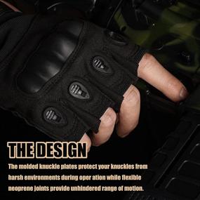 img 3 attached to 🧤 YAKADE Tactical Gloves for Outdoor Activities - Hard Knuckle, Fingerless, Half Finger, for Training, Motorcycling, Cycling, Hiking, Climbing, Camping, Driving