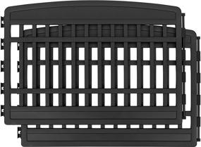 img 4 attached to 🏞️ IRIS USA 24'' 2 Panel Exercise Pet Playpen Add-On, Black CI-600E: Secure and spacious extension for your furry friend's play area