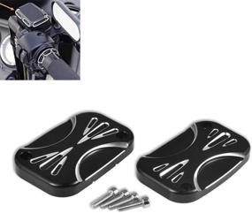 img 4 attached to 🏍️ KATUR Motorcycle Brake Master Clutch Cylinder Covers - Black Chrome Aluminium CNC Front Brake Reservoir Cover Set for Harley FLH FLHX FLHX Road King 2008-2017 Electra Glide Street