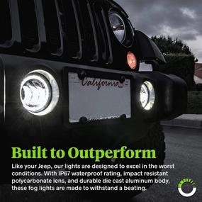 img 2 attached to 🚙 Premium 4" Osram LED Fog Lights for Jeep Wrangler JK Unlimited [Halo Turn Signal & DRL] [60W] [6,500K] - Amazing Jeep Accessories 07-18 - Superb Driving Light Upgrade!