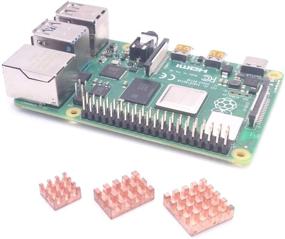 img 2 attached to Easycargo Copper Heatsink Kit with 3M Adhesive for Raspberry Pi 4 and 3 B+ Cooling (4 pcs)