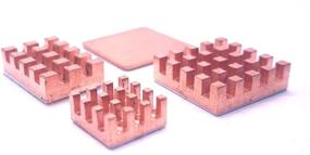 img 3 attached to Easycargo Copper Heatsink Kit with 3M Adhesive for Raspberry Pi 4 and 3 B+ Cooling (4 pcs)