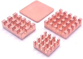 img 4 attached to Easycargo Copper Heatsink Kit with 3M Adhesive for Raspberry Pi 4 and 3 B+ Cooling (4 pcs)