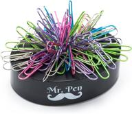 mr pen - magnetic desk toy with colored and silver paper clips (100 pieces) | desk toys and decor | desk accessories for office | paperweight | cute office supplies | paper clips holder and dispenser. логотип
