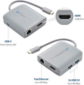 img 3 attached to 🔌 Cable Matters USB C Hub Multiport Adapter for Chromebook - 4K HDMI, 2X USB 2.0, 480Mbps Ethernet, 60W PD Certified