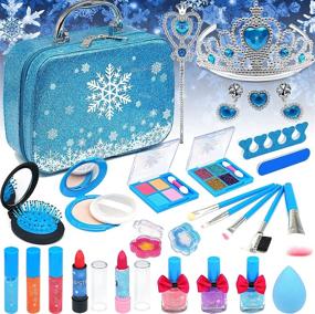img 4 attached to ❄️ Frozen-themed ROKKES Kids Makeup for Girls – Sparkle like Elsa with this Magical Set!