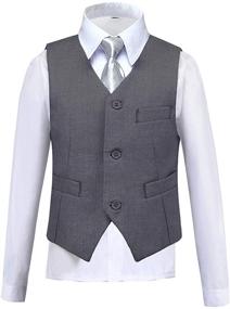 img 3 attached to Lycody Kids Formal Vest Toddler Boys' Clothing and Suits & Sport Coats