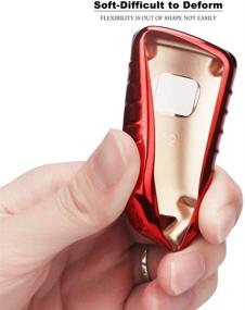 img 2 attached to 🔴 Premium TPU Protective Car Key Case Cover for Honda Accord Civic CRV Pilot Odyssey - Soft Plating, Enhanced Smart Shell (Red)