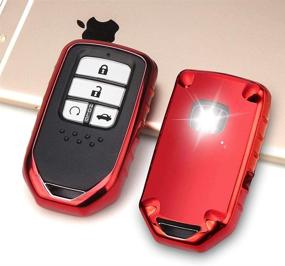 img 3 attached to 🔴 Premium TPU Protective Car Key Case Cover for Honda Accord Civic CRV Pilot Odyssey - Soft Plating, Enhanced Smart Shell (Red)