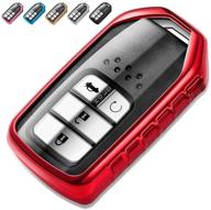 🔴 premium tpu protective car key case cover for honda accord civic crv pilot odyssey - soft plating, enhanced smart shell (red) logo