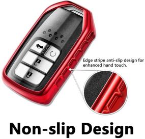 img 1 attached to 🔴 Premium TPU Protective Car Key Case Cover for Honda Accord Civic CRV Pilot Odyssey - Soft Plating, Enhanced Smart Shell (Red)