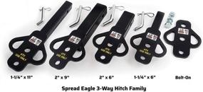img 2 attached to 🦅 Feral Performance Spread Eagle 3-Way Hitch Adapter: Versatile Attachments for Golf Carts, Garden Tractors, Trailers & More – Made in USA